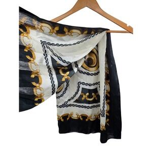 Vintage‎ Nautical Chain & Medallion Print Satin Scarf
